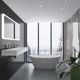 thumbnail image 5 of Knightsbrook 60" Floating White Wall Mounted Bathroom Solid Surface Stone Sink, 5 of 5