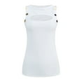 thumbnail image 4 of Jxximdong Tank Top for Women Women's Solid Color Button Sexy Hollow Chest Vest Sexy Top Spring Tops for Women, 4 of 7
