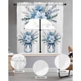 thumbnail image 2 of Blue Spring Floral Swag Kitchen Curtains Sets for Windows 24 Inch Length, Summer Flowers Vintage Short Window Curtain Panels Swags Valances and Tiers 3 Piece Set for Cafe/Dining Room, 2 of 5