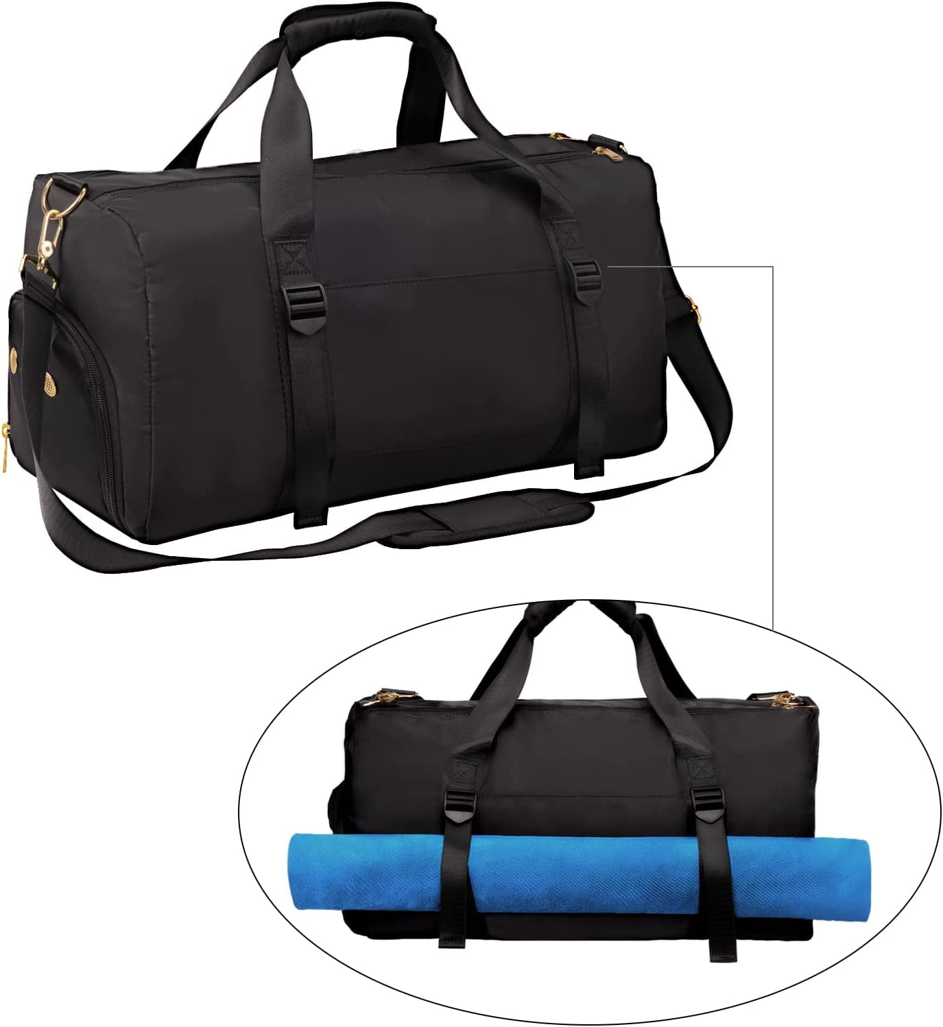 Gym Duffle Bag Dry Wet Separated Gym Bag Sport Duffle Bag Training Handbag Yoga Bag with Extra Drawstring Backpack