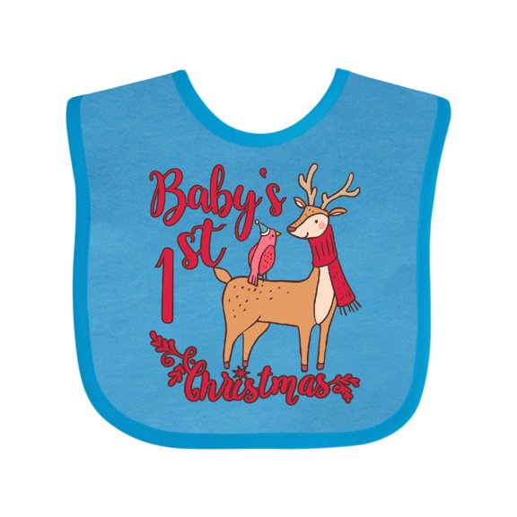 Inktastic Baby's First Christmas Boys or Girls Baby Bib