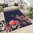 thumbnail image 2 of Red Peony Rose Area Rugs, Chinese Classical Retro Golden Flowers Apartment Carpet, Entrance Carpet Comfortable Feet Machine Washable Apply to Hotels Entrance Door 3x4ft, 2 of 6