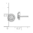 thumbnail image 2 of 925 Sterling Silver Rhodium Plated Pave Cubic Zirconia Circles Post Earrings 8.16x8.03mm Wide Stud Earring for Women, 2 of 2