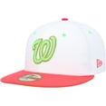 thumbnail image 3 of Men's New Era White/Coral Washington Nationals  Robert F. Kennedy Memorial Stadium Strawberry Lolli 59FIFTY Fitted Hat, 3 of 6