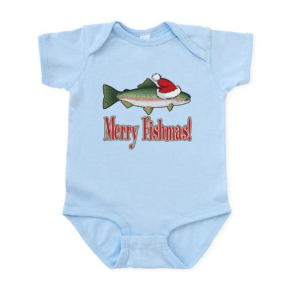 CafePress - Merry Fishmas Infant Bodysuit - Baby Light Bodysuit, Size Newborn - 24 Months