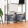 thumbnail image 3 of Yayeee Foldable Storage Basket for Shelves with Handles Set of 2 Waterproof Cloth Bins, Ethereal Mountain, 3 of 7