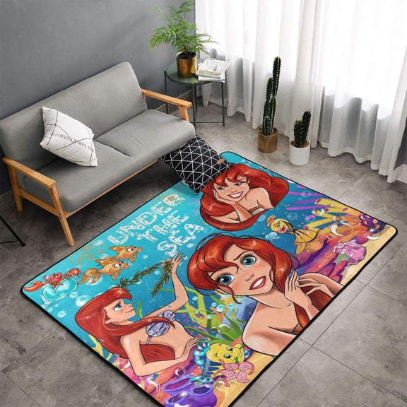 Room Rug Beauty Princess Area Rugs Crawling Non-Slip Floor Mat For Playroom Garden Entry Home Decor 60x39 Inch