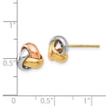 thumbnail image 3 of 14K Tri-Color Polished Love Knot Earrings 14k Tri-Color Earrings, 3 of 3