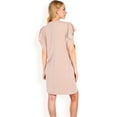 thumbnail image 5 of Women's Ruffle Sleeve Textured Knit Mini Shift Dress- Khaki,X Large, 5 of 7