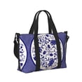 thumbnail image 2 of Zufioo Blue And White Porcelain Pattern Pattern Hand-held Travel Bag, Waterproof Adjustable Shoulder Strap Crossbody Duffel Bag, Suitable for Work, Short trips, Sports, 2 of 8