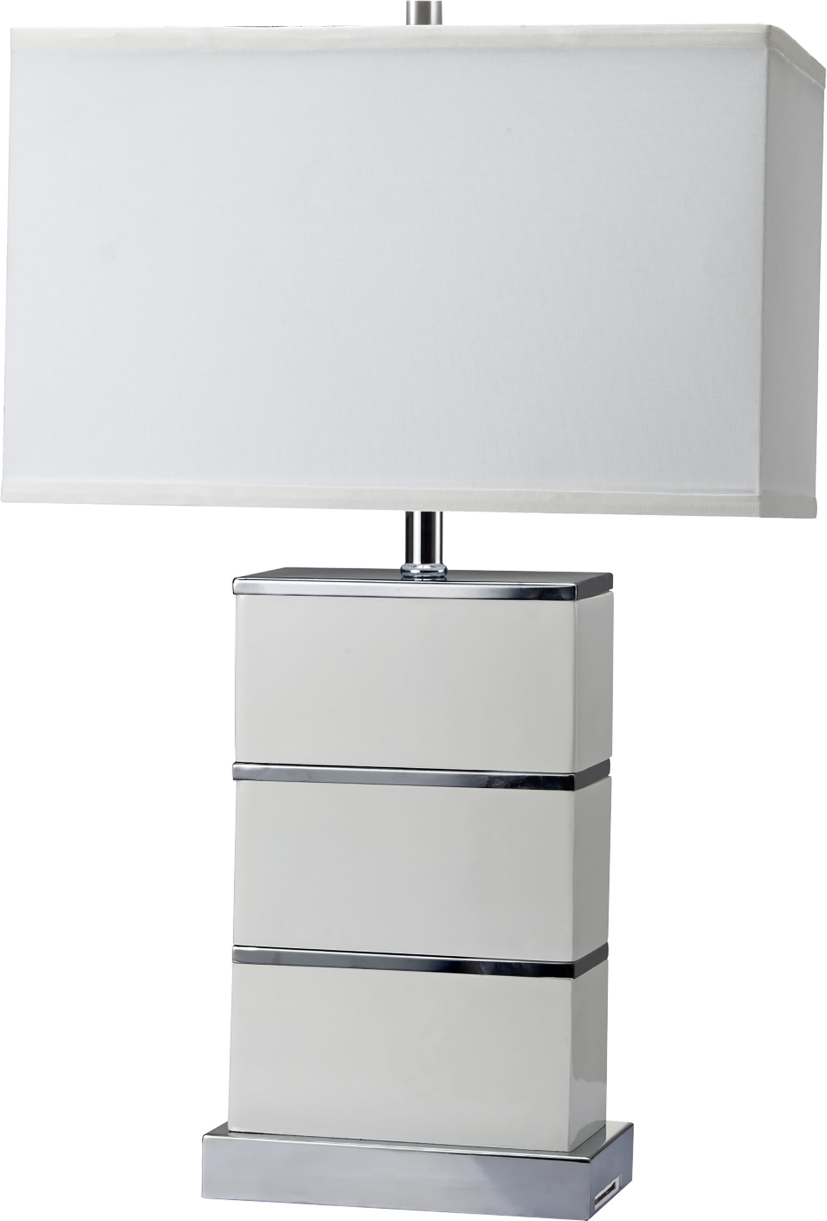 26 75 Quartz Stacked Block White Modern, Black Quartz Crystal Table Lamps