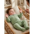 thumbnail image 4 of BemeyourBBs Preemie Newborn Baby Boy Girl Spring Summer Fall Winter Clothes Footed Romper One Piece Outfit Soft Long Sleeve Peter Pan Doll Collar Full Zipper Footie Jumpsuit, 4 of 9