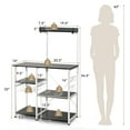 thumbnail image 4 of Costway 4-Tier Kitchen Baker's Rack Microwave Stand w/Basket & 5 Hooks Black, 4 of 10
