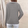 thumbnail image 4 of Womens V Neck Sweaters Lapel Long Sleeve Casual Soft Cozy Cable Knitted Sweater Pullover Solid Color Comfy Sweater Tops, 4 of 6
