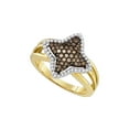 thumbnail image 1 of Diamond Princess 10k Yellow Gold Brown Diamond Womens Star-shape Fancy Cluster Ring 3/8 Cttw, 1 of 1