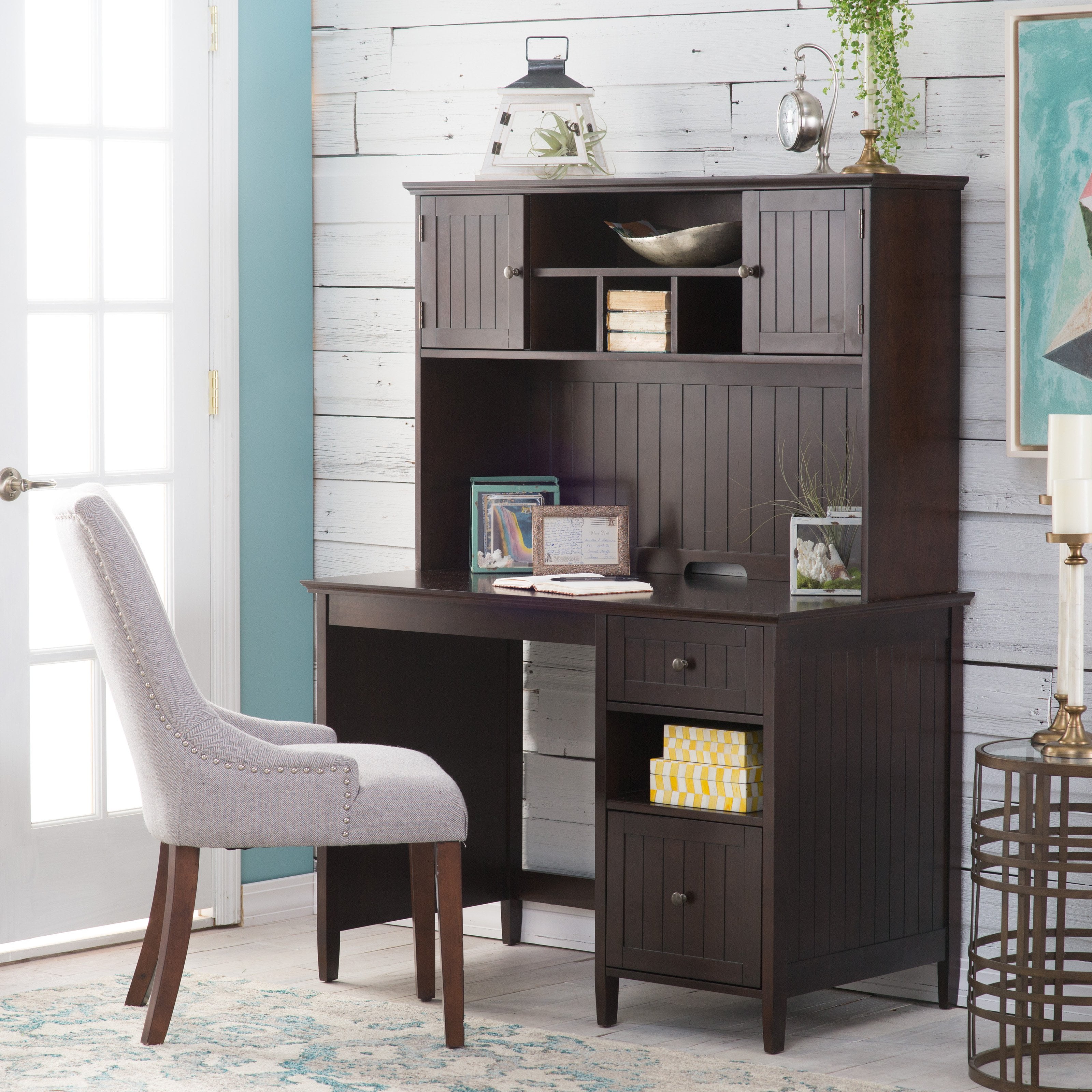 belham living richland desk with hutch - espresso - walmart