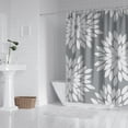 thumbnail image 2 of Gray and White Floral Pattern Shower Curtain 84"x72" ,Bathroom Decorative Shower Curtains Set with 12 Hooks,Modern Waterproof Washable Shower Curtain, 2 of 6