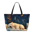 thumbnail image 2 of Balery Starry Sky Sleep White Bear Beach Travel Bag - Water-Resistant, Large Capacity Lightweight Tote with 7 Pockets for Women and Men - Perfect for Beach, Pool, Gym, and Travel, 2 of 7