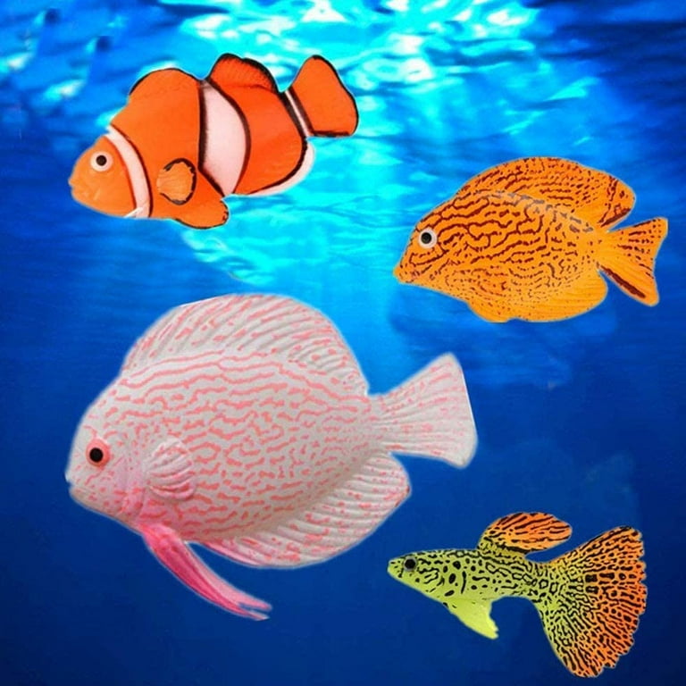 Homemaxs 10pcs Plastic Artificial Fish Simulation Fake Fish Floating Vivid Landscape Aquarium Ornament Decoration