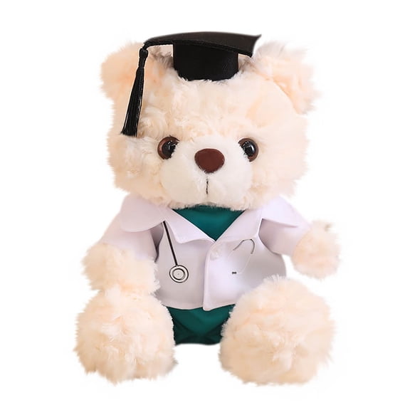 Dorm room essentials, Graduation Bear Student Doctoral Nurse White Khaki Bear Doll Twisted Flower Bear Student Souvenir