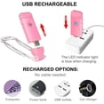 thumbnail image 4 of Luz de lectura de libros, luces LED recargables USB portátiles con clip para leer en la cama, 3 brillo regulable ajustable para protección de los ojos (rosa), 4 of 4
