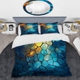 thumbnail image 2 of Designart "Fractal Mosaic in Blue and Yellow I" Abstract Modern Shapes Bedding Covert Set - Abstract Blue Modern Bed Set With 2 Shams, 2 of 5