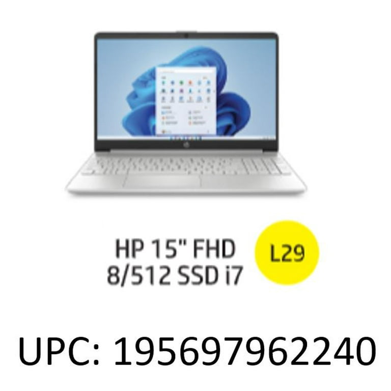 HP 15.6 FHD, Intel Core i7-1165G7, 8GB RAM, 512GB SSD, Silver, Windows 11,  15-dy2172wm 