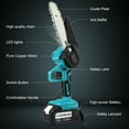 thumbnail image 3 of Professional 6-Inch Cordless Mini Chainsaw 550W with Dual 18V Batteries - Compact Electric Wood Cutter - Electric chainsaw+2x5.5Ah Battery+Parts, 3 of 8