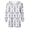 thumbnail image 4 of Sexlip Womens Paisley Print Blouse 3/4 Sleeve Design Lightweight Fabric Relaxed Silhouette for Office Wear Purple XXL, 4 of 4
