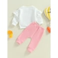 thumbnail image 4 of Suealasg 2Pcs Baby Girls Fall Outfits Set Long Sleeve Heart Print Sweatshirt Sweatpants 6M 1T 2T 3T Toddler Girls Casual Autumn Clothes, 4 of 7