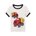 thumbnail image 4 of QEFJNO 3-10Y Kids Boys Pajamas Set Soft Viscose 2PCS Short Sleeve Sleepwear for Toddler Boys Dump Truck Pjs Summer, 4 of 13
