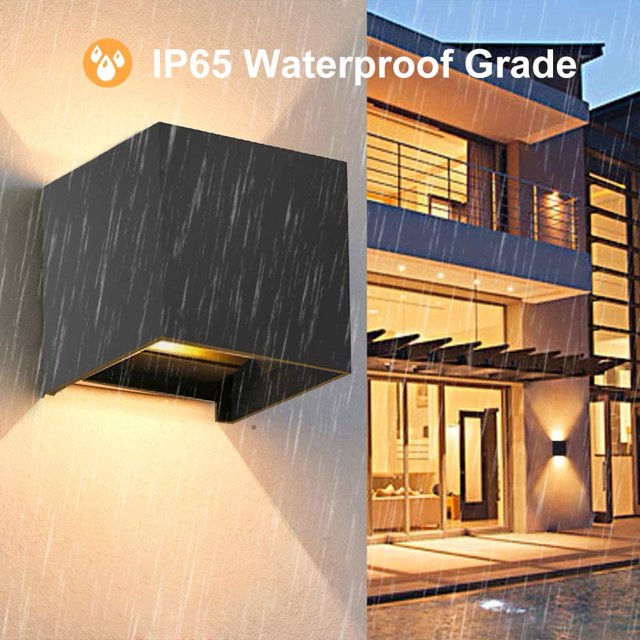 2 uds LED blanco cálido exterior impermeable cuadrado simple regulable luz de pared 6W Xemadio GX-054