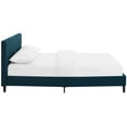 thumbnail image 4 of Modern Contemporary Urban Design Bedroom Queen Size Platform Bed Frame, Navy Blue, Fabric Wood, 4 of 5