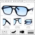 thumbnail image 5 of SA106 Snug Double Bridge Flat Top Retro Square Aviator Sunglasses / Black - Blue, 5 of 7