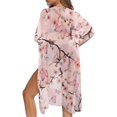 thumbnail image 4 of HELLHERO Polyester Long Kimono Swimsuit Cover Up for Beach Loose Lightweight Butterfly Garden, 4 of 5