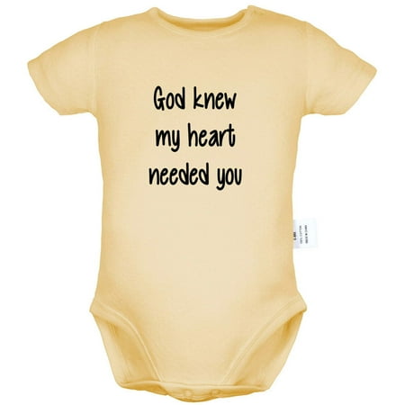 

God knew my heart needed you Funny Rompers For Babies Newborn Baby Unisex Bodysuits Infant Jumpsuits Toddler 0-24 Months Kids One-Piece Oufits (Yellow 6-12 Months)