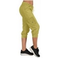 thumbnail image 5 of Teissuly Women's Yoga Pants Loose Soft Drawstring Workout Sweatpants Outdoor Athletic Causal Pants With Pockets Cargo Capris, 5 of 8