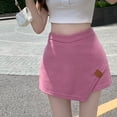 thumbnail image 2 of Slatcetga Skirt High V Waist A Line Irregular Hem Plain Stylish Spicy Miniskirt for Street Daily Pink M, 2 of 8