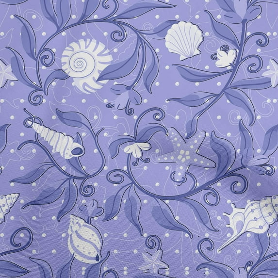 oneOone Polyester Spandex Purple Fabric Ocean Underwater Life Sewing Material Print Fabric By The Yard 56 Inch Wide