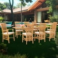 thumbnail image 5 of 9 Piece Teak Wood Balero Rectangular Extension Outdoor Patio Dining Set with 2 Arm and 6 Side Chairs, 5 of 5