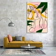 thumbnail image 3 of IDEA4WALL Framed Canvas Wall Art Minimalist Abstract the Head of a Woman Painting Prints for Modern Home Decoration Ready to Hang - 24x36 inches, 3 of 4