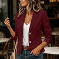 thumbnail image 5 of IUYRTFE Women Double Button Lapel Blazer Long Sleeve Slim Fit Casual Business Suit Jacket, 5 of 9