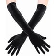 thumbnail image 2 of Guantes de terciopelo dorado de poliéster, cálidos y fríos, de 53 cm, para bodas, mitones, 2 of 5