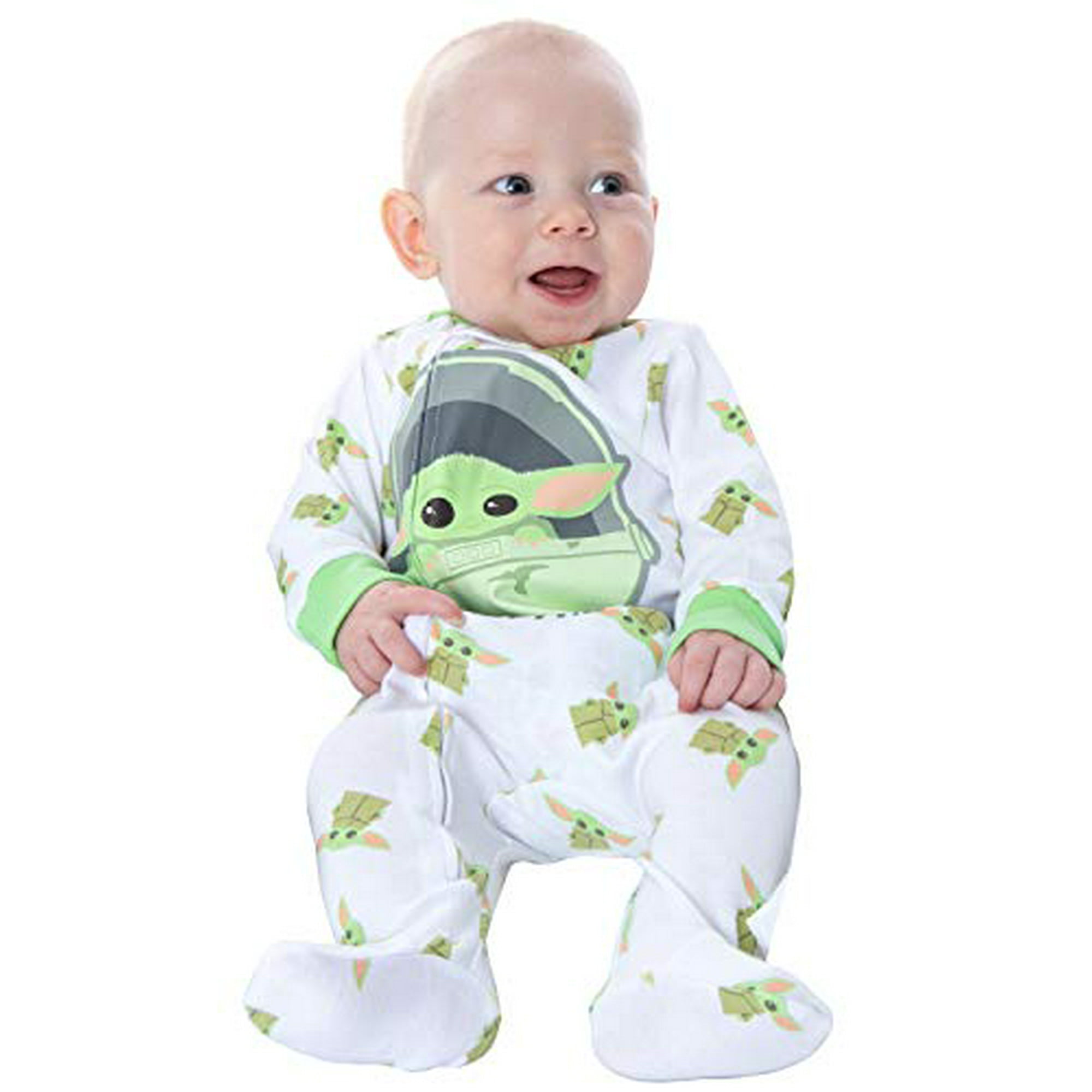 Star Wars Bambin et Bebe le Bebe Mandalorien Yoda Plus Mignon dans la Galaxie Tenue Pyjama Pyjama 0 3 Mois Blanc