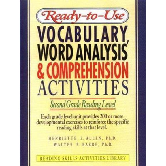 Pre-Owned Ready-To-Use Vocabulary, Word Analysis & Comprehension Activities: Third Grade Reading Level (Paperback) 0876289340 9780876289341