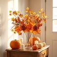 thumbnail image 4 of Halloween Artificial Branches, Fall Maple Leaf Decoration, Thanksgiving Home Decor, Autumn Harvest Accent, Pumpkin Floral Arrangement, Vase Filler Ornament, Seasonal Party Display, 4 of 7