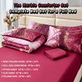 thumbnail image 3 of PERFEMET Burgundy Full Size Comforter Set for Women Men 6-Piece Marble Bed in a Bag Bedding Comforter Set for All Season, 3 of 8