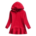 thumbnail image 5 of Gaexia Girls Dresses Hooded Sweatshirt Dress Ruffle Pullover Knit A Line Dress Toddler Kids Fall Casual School Outdoor Daily Wear Soft Comfortable Clothing, 5 of 6