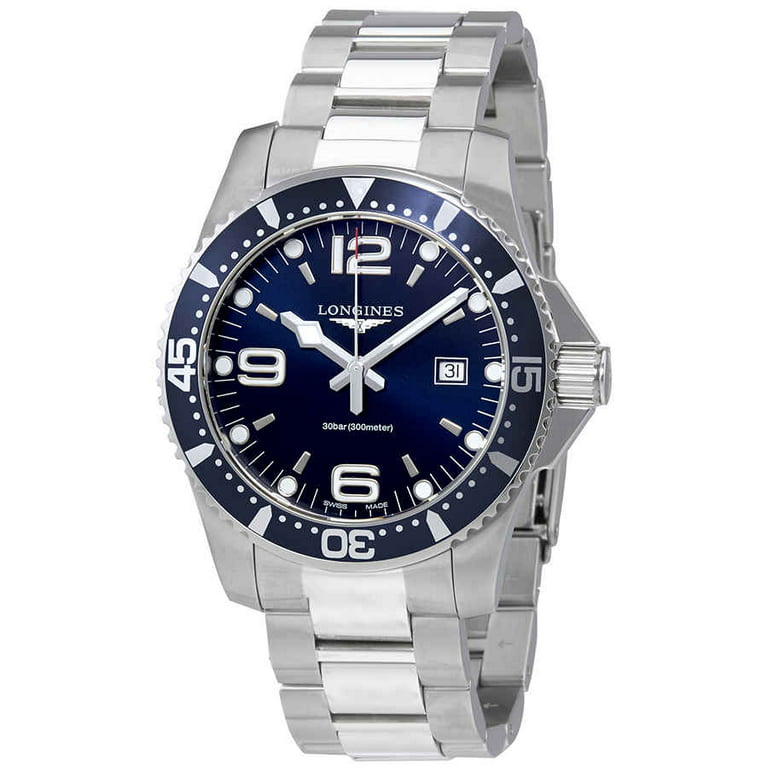 Haarvaten Afhankelijk Ongeautoriseerd Longines HydroConquest Blue Dial Stainless Steel Men's 44mm Watch L38404966  - Walmart.com