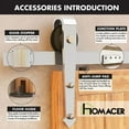 thumbnail image 6 of Homacer Brushed Nickel Sliding Barn Door Hardware Kit, for One/Single Door, 11ft Long Flat Track, Arrow Design Roller, Heavy Duty, for Interior & Exterior Use, 6 of 7